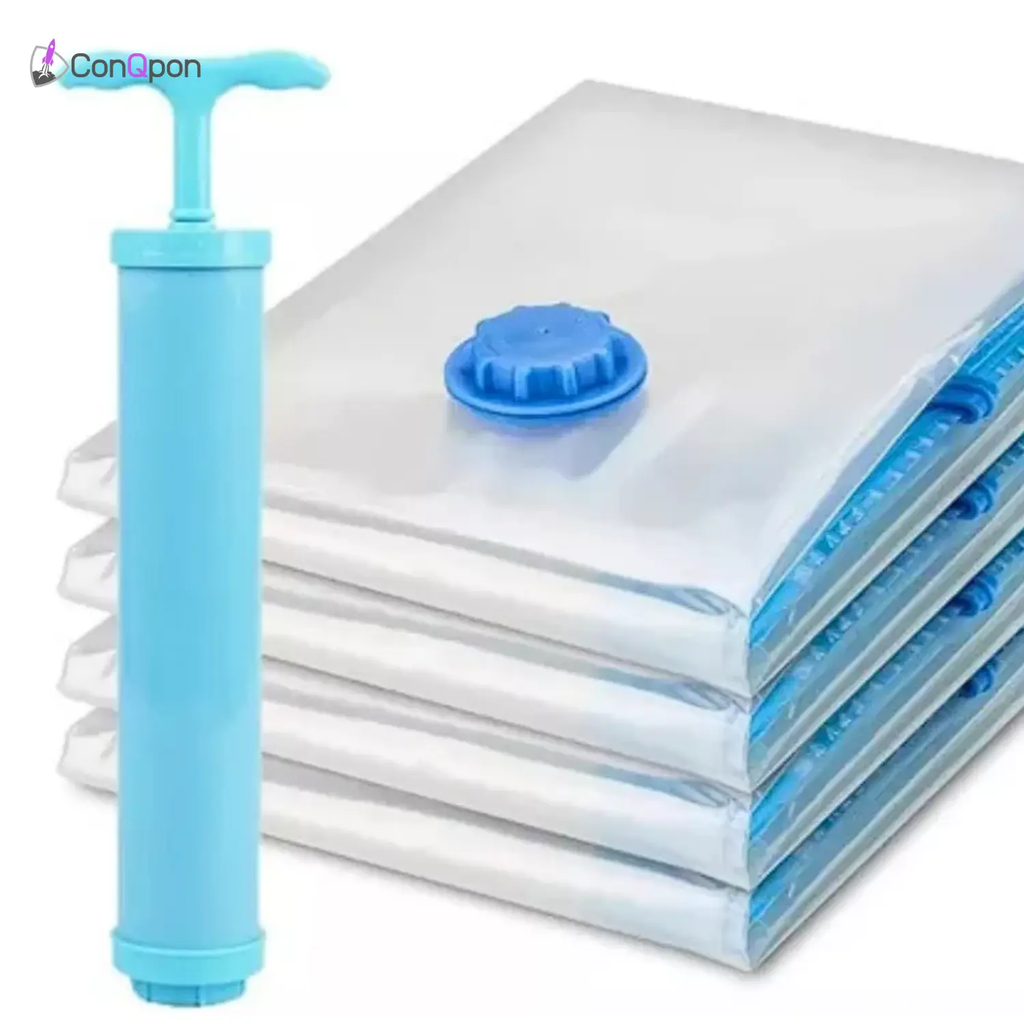 Kit x5 Bolsas al Vacío + Bomba Manual ConQPon