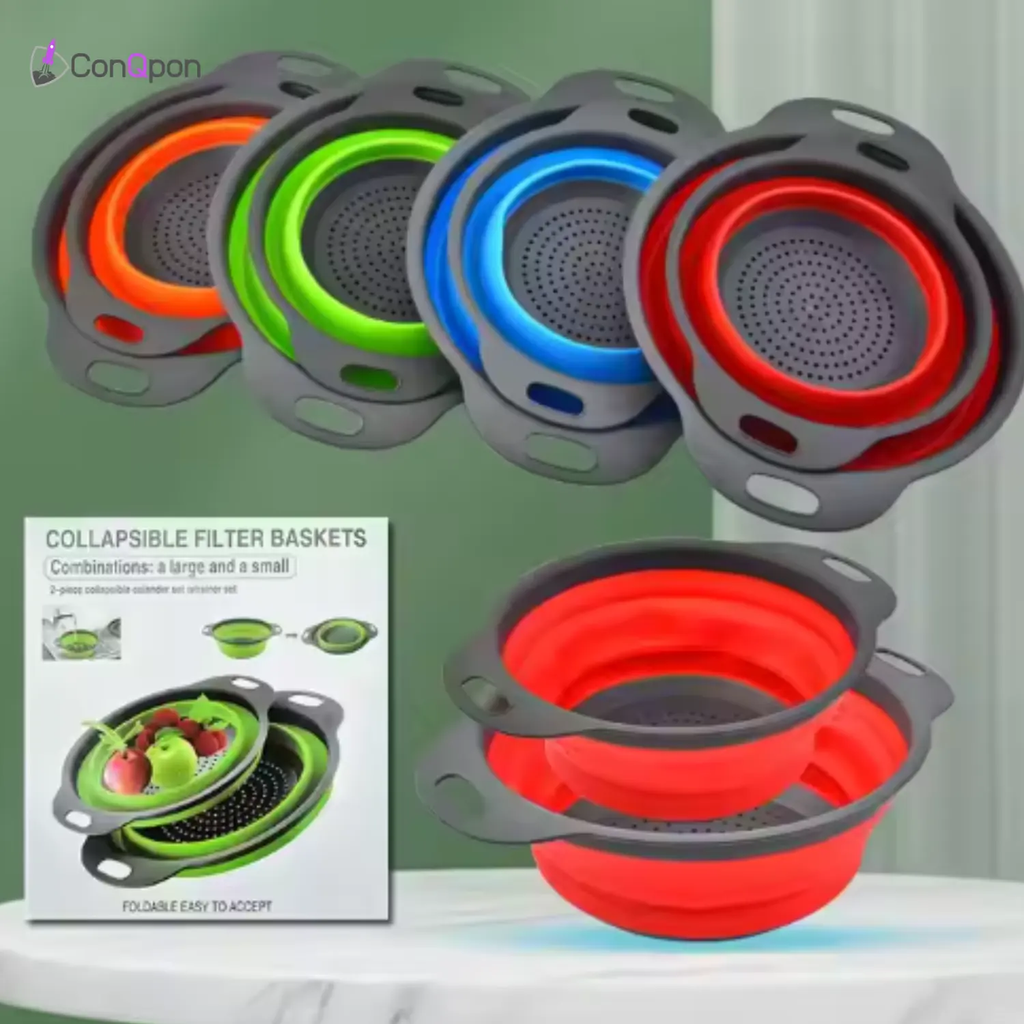 Escurridor plegable de silicona (Grande y Pequeño) ConQPon