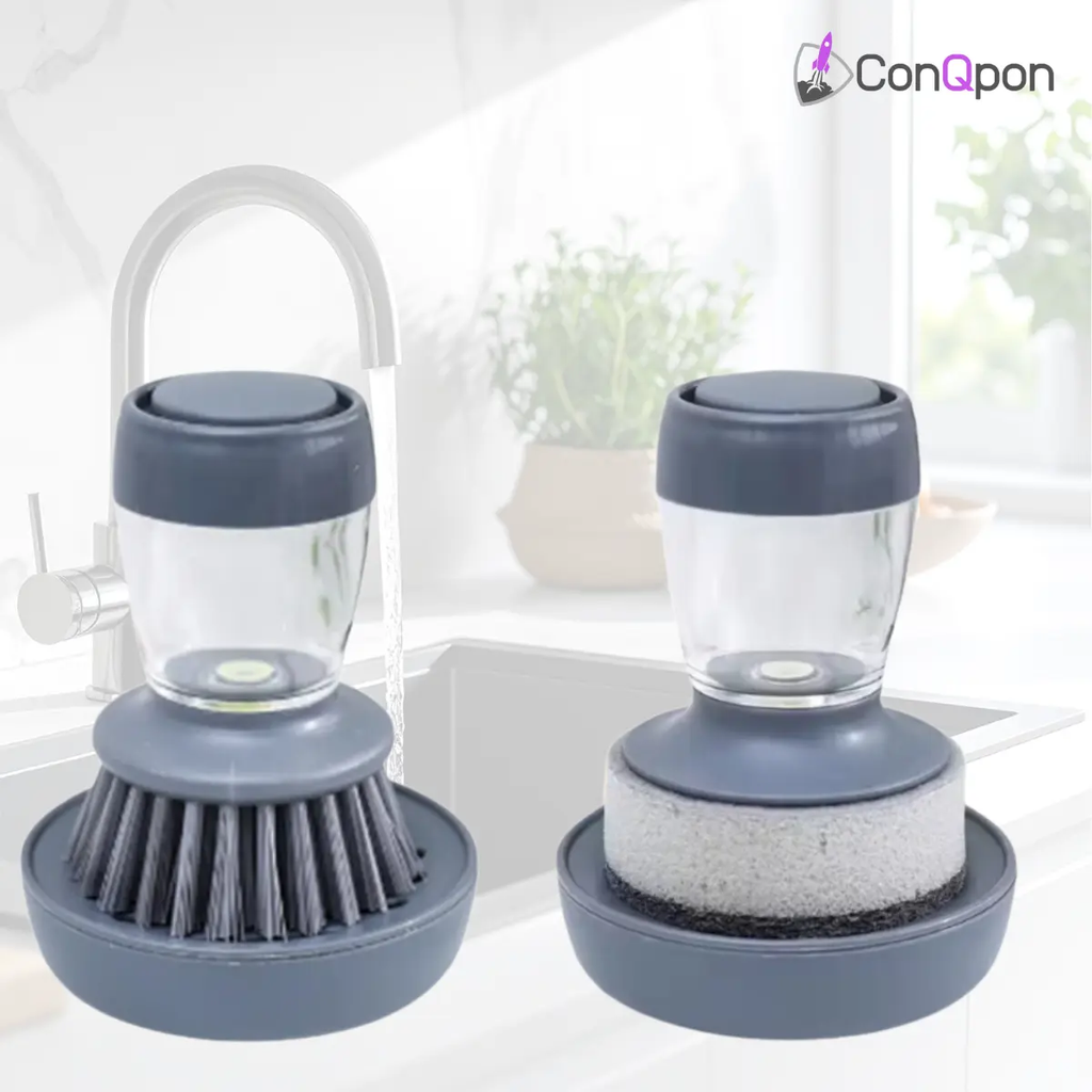 Set Esponja y Cepillo dispensador ConQPon