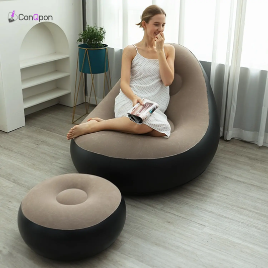 Sillón Inflable portátil con Reposa Pies ConQPon