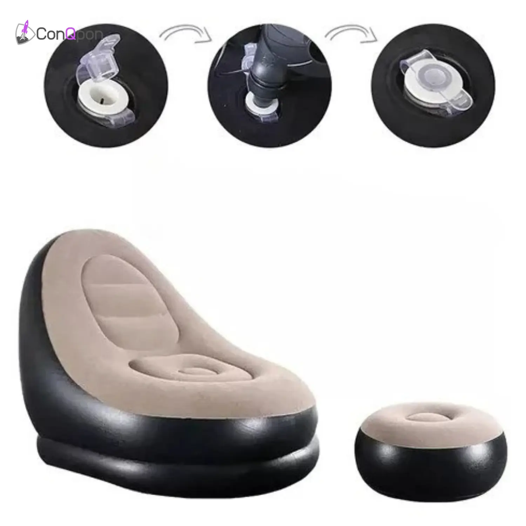 Sillón Inflable portátil con Reposa Pies ConQPon